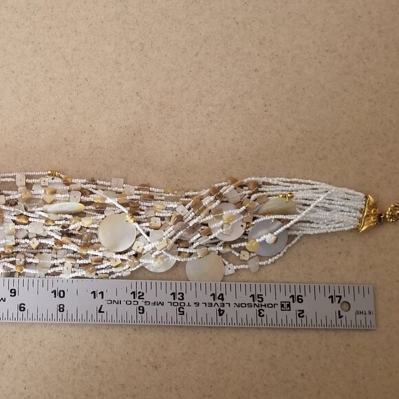 RARE VINTAGE STATEMENT RUNWAY JOSE MARIA BARRERA PEARL 28 STRANDS BEACH NECKLACE - Picture 14 of 14